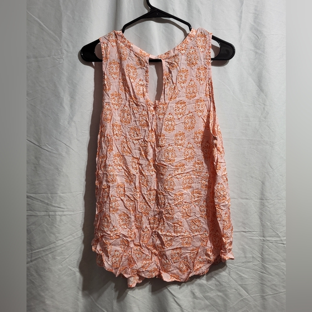 Maternity-Gap Orange Floral Tank Top, Size Large - Picture 2 of 4